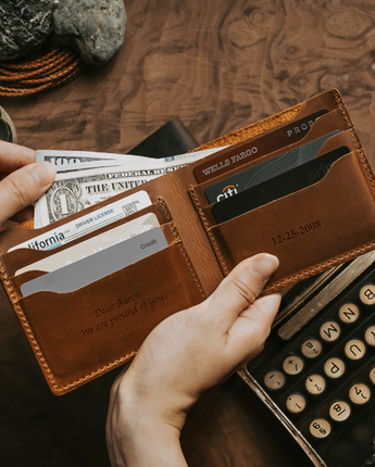 Engraved Leather Wallet