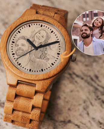 Mountain Born Custom Bamboo Sketch Watch