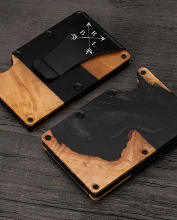 Black Resin & Maple Wood Wallet