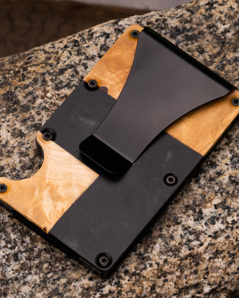 Black Resin & Maple Wood Wallet