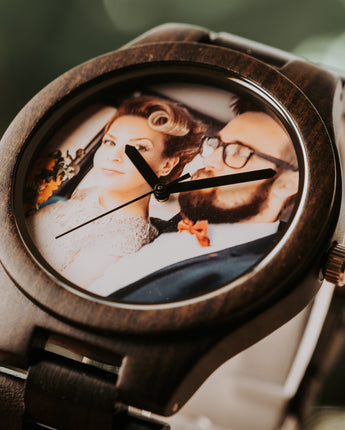 45mm Ebony Wood Photo Watch