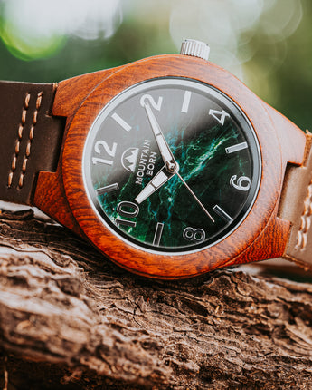 40mm Wood Green Marble Groomsmen Men Watch