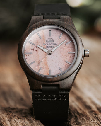 40mm Ebony Sandstone Wood Watch