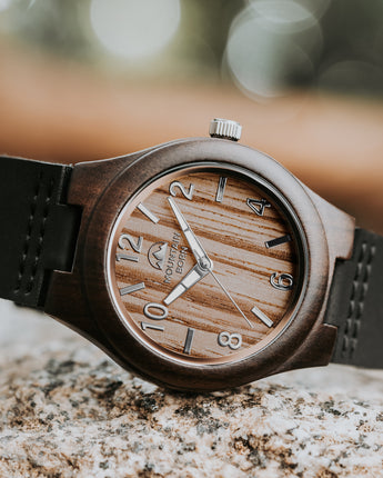 40mm Ebony Zebrawood Wood Watch