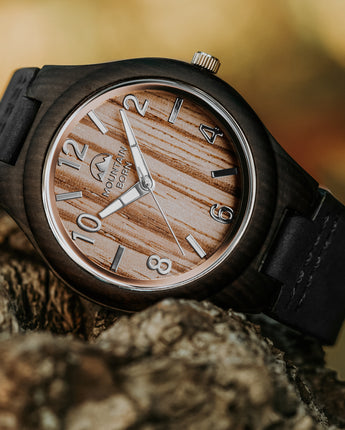 40mm Ebony Zebrawood Wood Watch