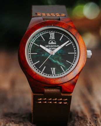 40mm Wood Green Marble Groomsmen Men Watch