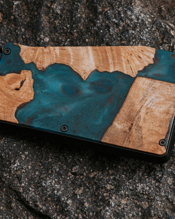 Infinity Blue Wood Wallet