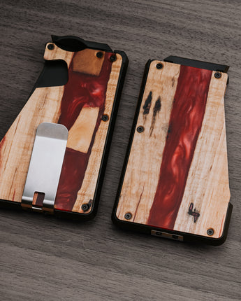 Infinity Red Wood Wallet