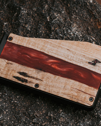 Infinity Red Wood Wallet