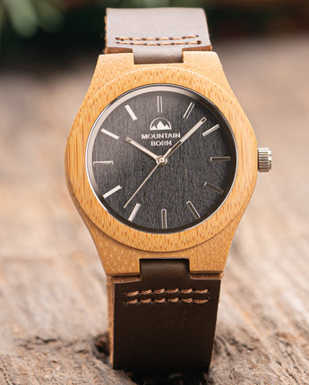 40mm Bamboo Ebony Wood Watch