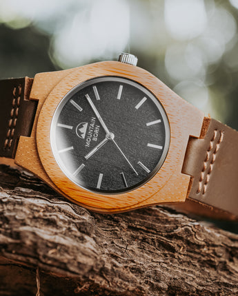 40mm Bamboo Ebony Wood Watch