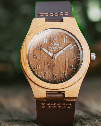 40mm Bamboo Walnut Wood Watch