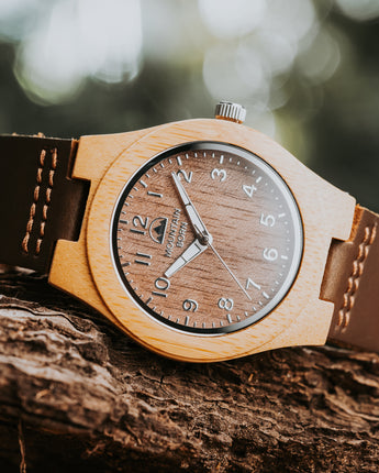 40mm Bamboo Walnut Wood Watch