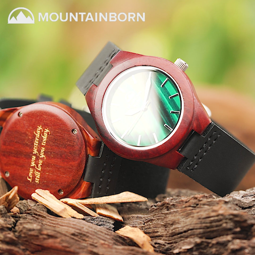 40mm Bamboo Walnut Wood Watch